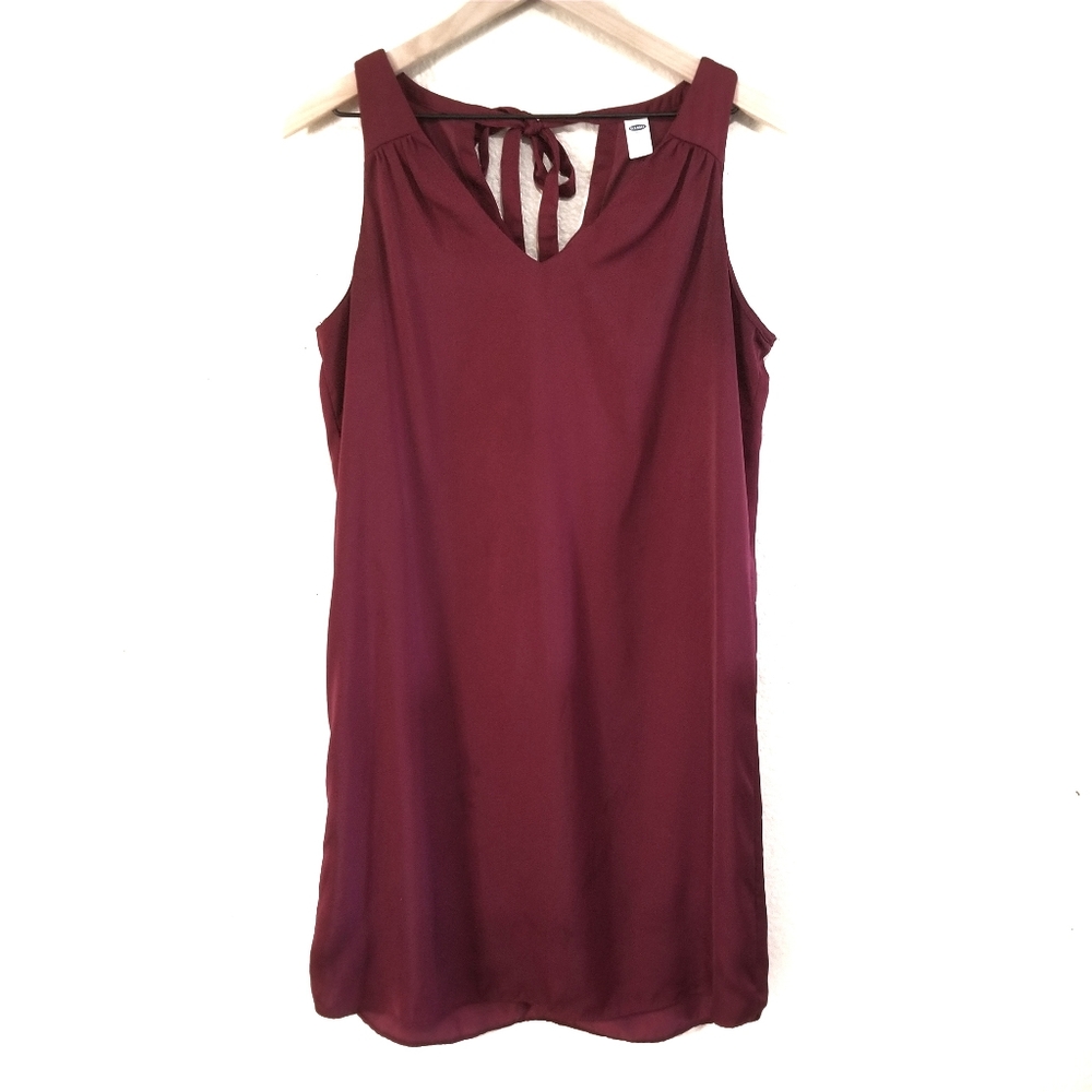 2/$20 Old Navy Maroon Tie Back Satin Mini Dress